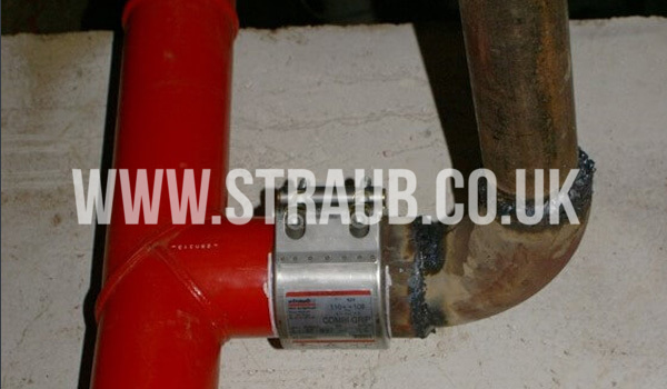 Straub Combi-Grip Pipe Coupling being used